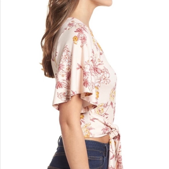 B.P. Nordstrom | Floral Wrap Crop Top | Sz Small - Picture 2 of 9